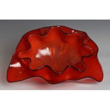 Dale Chihuhly 2 Pc. Blown Glass Shell Form