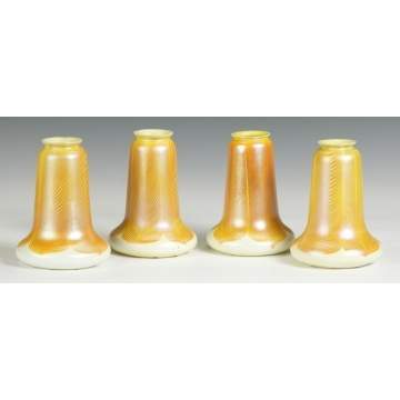 Set of 4 Pulled Feather Decorated Shades