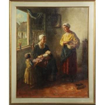 Bernard De Hoog (Dutch/Belgium, 1867-1943) "The Happy Mother"