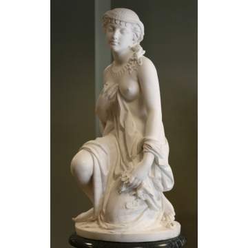 Raffaello Romanelli (Italian, 1856-1928), "Sulamitide" Marble Sculpture
