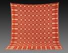 NY State Snowball & Pine Tree Red & White Coverlet