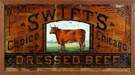 Swift's Choice Chicago Beef Reverse Painted Advertising Sign