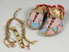 Native American Beaded Awl Case & Moccasins