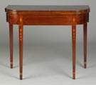 Hepplewhite Bell Flower Inlay, Mahogany Card Table 