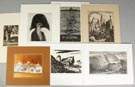 Group of 9 Etchings, engravings, woodcuts, etc.