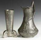 Pewter Vase and Pitcher