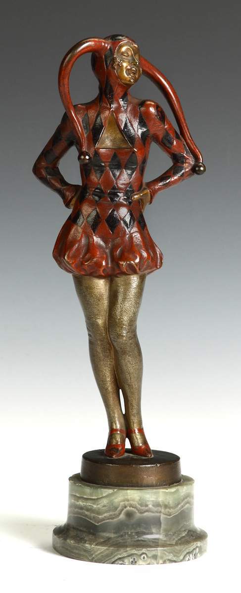 Josef Lorenzl (Austrian, 1892-1950) Bronze Jester | Cottone Auctions