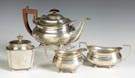 3 Piece Sterling Silver Tea Set together with Tea Caddy