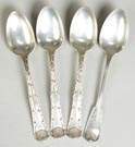 Four Tiffany & Co. Sterling Silver Serving Spoons