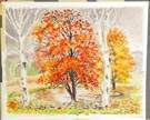 Martha Burchfield Richter (American, 1924- 1977) "Two Birch Trees #31"