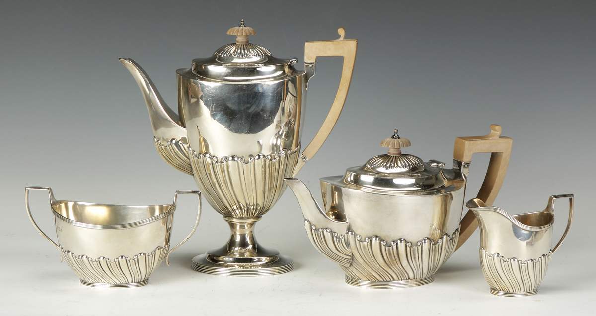 English Sterling Silver 4Pc. Tea Set Cottone Auctions