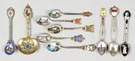 10 Enameled Souvenir Spoons 