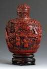 Finely Carved Cinnabar Lacquer Snuff Bottle 