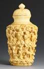 Large Relief Carved Ivory Snuff Bottle 