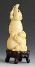 Chinese Carved Ivory Double Gourd Shaped Snuff Bottle 
