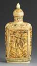 Carved & Painted Ivory Snuff Bottle