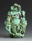 High Relief Carved Turquoise Snuff Bottle