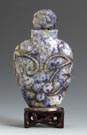 Relief Carved Lapis Snuff Bottle
