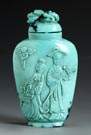 Relief Carved Turquoise Snuff Bottle 