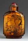 Inside Painted Amber Glass Snuff Bottle