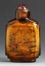 Inside Painted Amber Glass Snuff Bottle