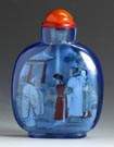 Chinese Inside Painted Blue Glass Snuff Bottle