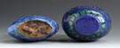Two Enamel on Copper Round Flattened Flask Snuff Bottles