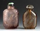 Smokey Quartz & Hair Crystal Snuff Bottles 
