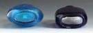 Two Blue Glass Snuff Bottles