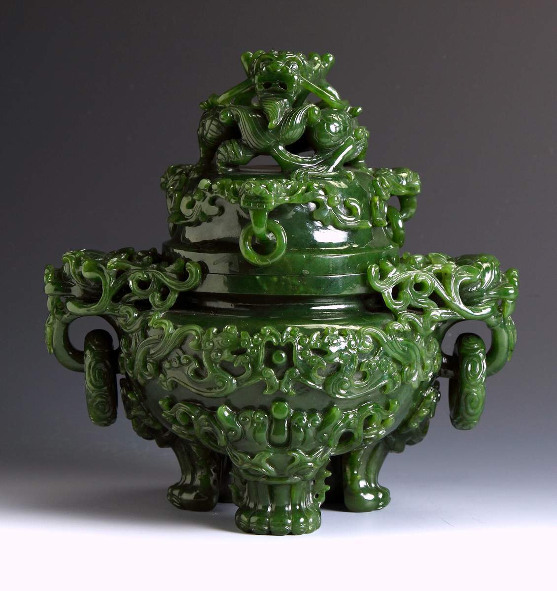 Chinese Spinach Jade Censor Cottone Auctions