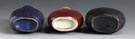 Three Glazed Porcelain Snuff Bottles