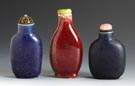 Three Glazed Porcelain Snuff Bottles