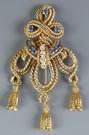 Tiffany 18K Gold, Diamond & Sapphire Brooch