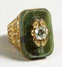 Jade, Diamond & Gold Ring