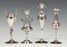 Group of 4 Miniature Sterling Silver Vases