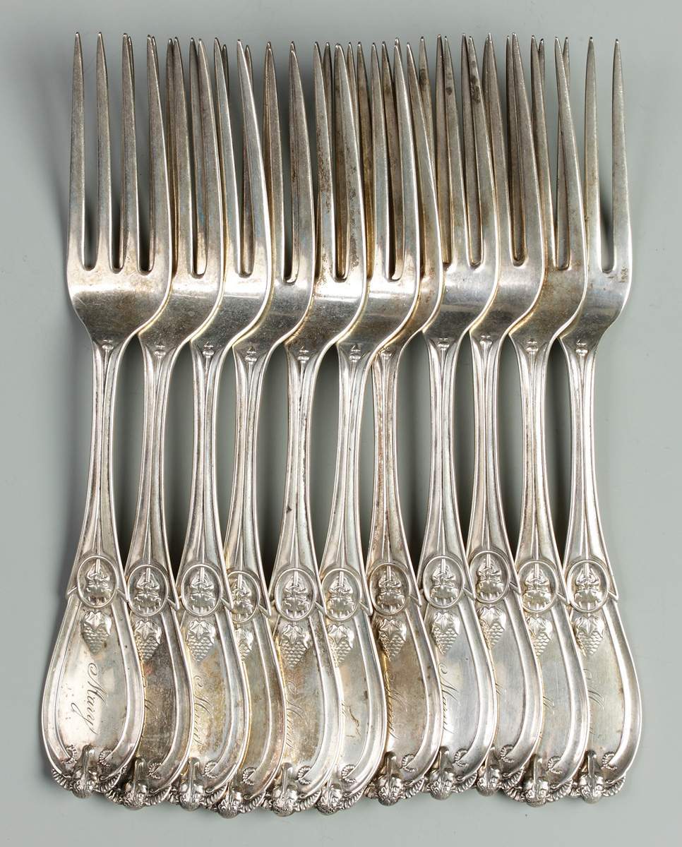 11 Coin Silver Forks Cottone Auctions