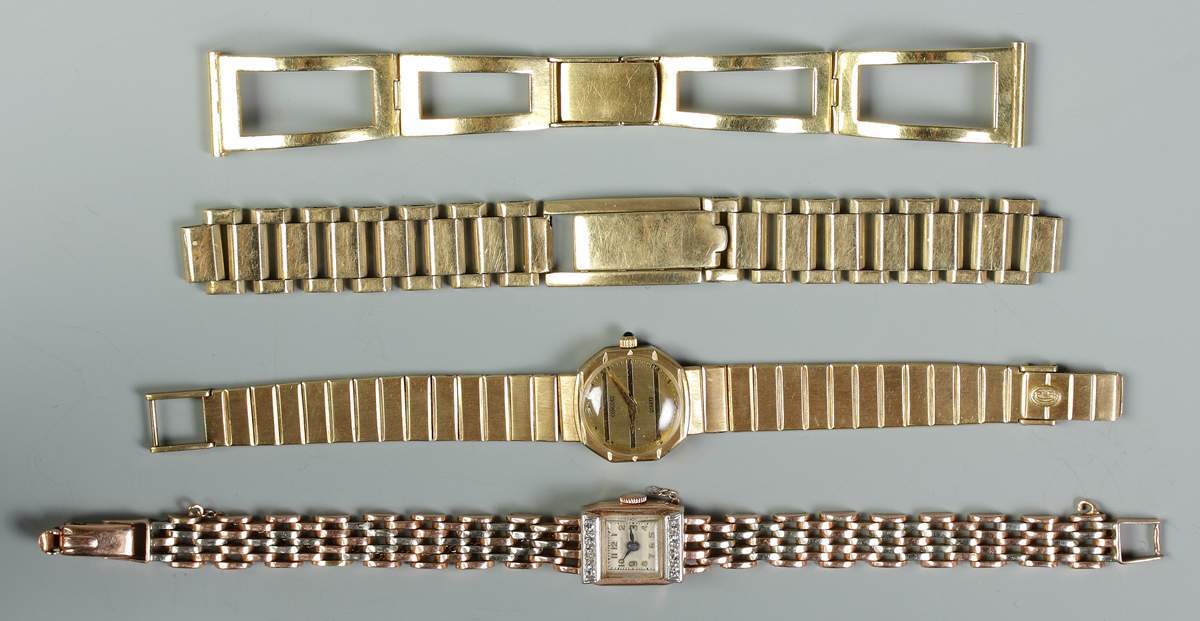 Group of Four 14k Gold Watches & Watch Bands Cottone Auctions