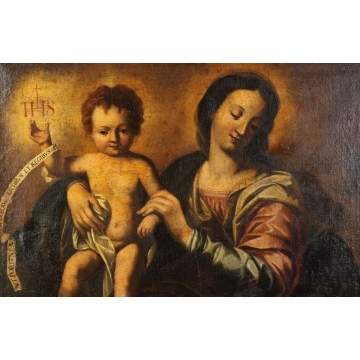 17th/18th Cent. Painting of Madonna & Child