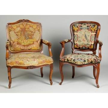 Two Similar French Fauteuil Chairs