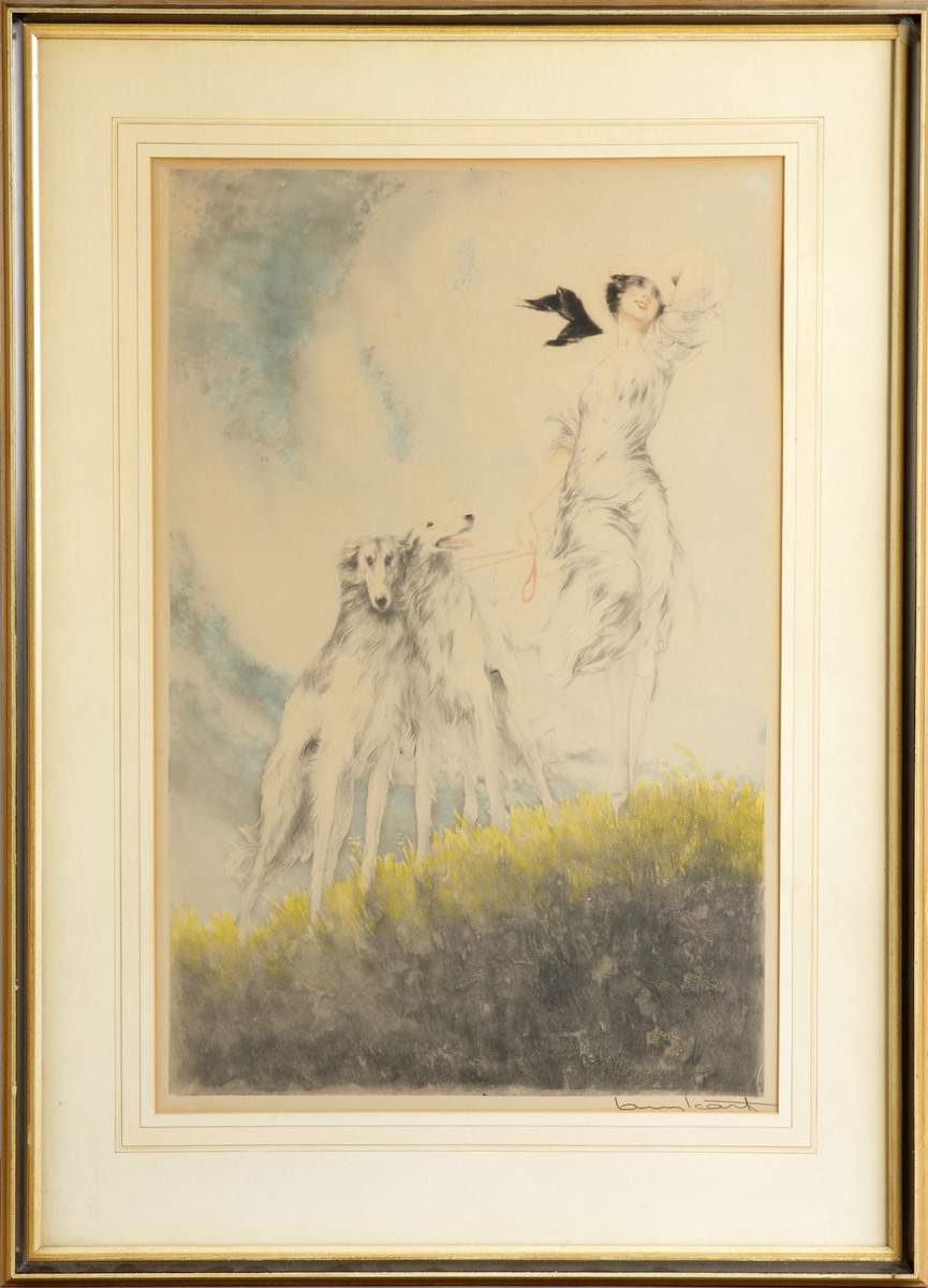 Louis Icart ルイイカール【内緒話】1888-1950 Louis Icart (French, 1888-1950) 