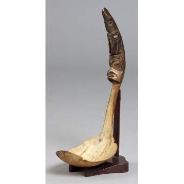 North West Coast Carved Horn Ladle