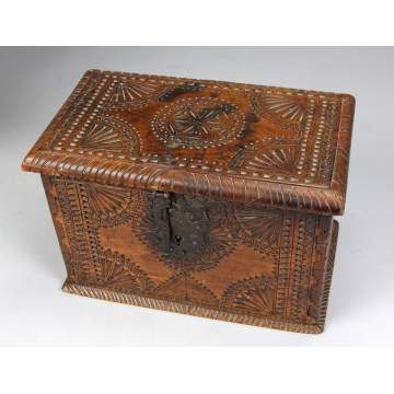 Chip Carved Butternut Diminutive Chest