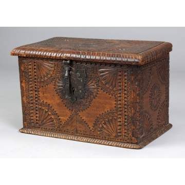 Chip Carved Butternut Diminutive Chest