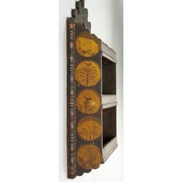 Unusual American Wall Shelf with Scalloped Borders