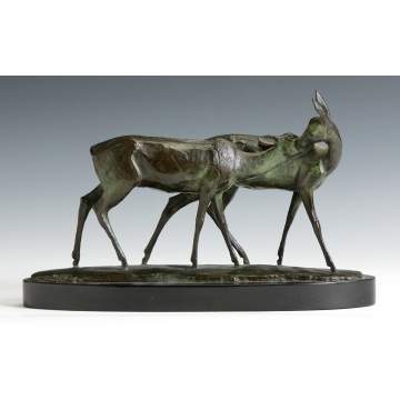 Andre Vincent Becquerel (French, 1893-1981) Bronze Deer