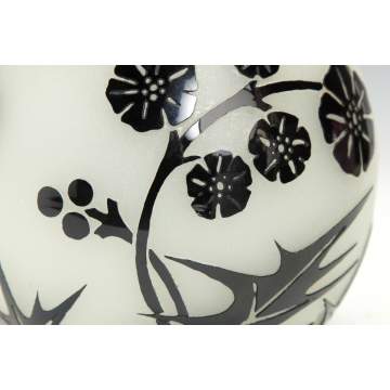 Steuben Mirror Black & Alabaster Vase