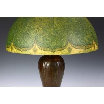Unusual Handel Arts & Crafts Design Obverse Painted Lamp