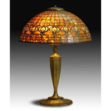 Tiffany Pomegranate Lamp with Dichroic Glass