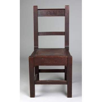 Unusual Roycroft Oak Side Chair