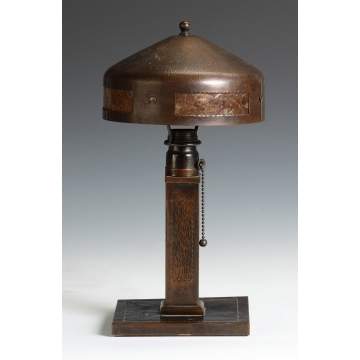 Roycroft Hammered Copper & Mica Lamp